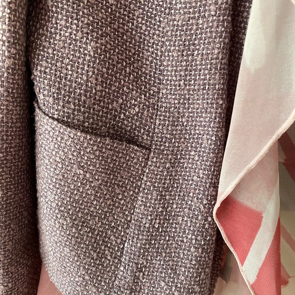 2-in-1 Ruffle silk blend Jacket in tweed by Jessica. Pink. Size 2 - Picture 4 of 12